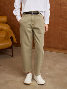 Hua Jiyan มินิมอล ดีไซน์ ใส่สบาย หลากหลาย เก้าชิ้น กางเกงยีนส์ ผ้าฝ้าย สไตล์ดั้งเดิม 100% กางเกงลำลอง สําหรับผู้หญิง