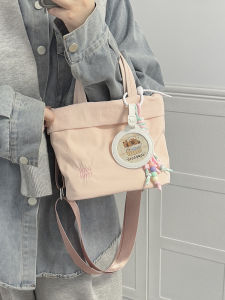 Nylon Canvas Bucket Bag Womens Spring Summer New Handheld Shoulder Crossbody Bag Simple Versatile Student Single Strap Slant Bag