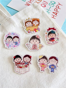 Cartoon Cherry Maruko Acrylic Brooch Cartoon Love Cute Student Pin Name Badge Bag Decoration