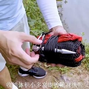 Drawstring Fishing Netting Folding Basket Mesh Fishing Guard Netting Portable Outdoor Nylon Fish Net For Fishing