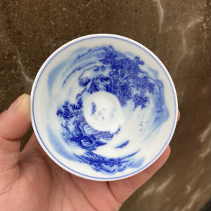 Blue And White Porcelain Tea Cup Underglaze Color Ceramic Gongfu Tea Set Owner Cup Home Use Tea Bowl Handmade Crafted