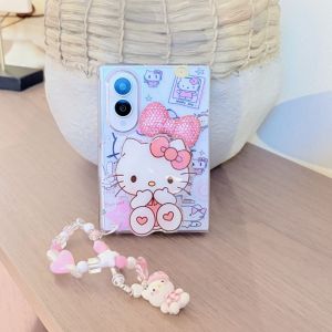 Sanrio | Ốp Điện Thoại Hello Kitty Full Screen Bow Dành Cho Samsung Galaxy Z Fold 8 6 5 4 8 Ultra Có Dây Đeo Chống Sốc Chống Xước Chống Nước