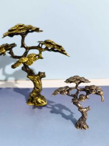 Miniature Copper Pine Tree Landscape Decoration Simplicity Chinese Zen Style Living Room Decorative Ornament Artificial Mountain Potted Landscape