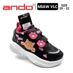 Sepatu Sekolah/Fashion Anak TK SD Perempuan – ANDO – MIAW VLC – Size 29-32 – Sneakers – Sport