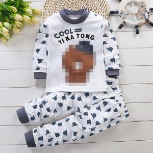 Pure Cotton Childrens Underwear Set Autumn Winter Base Layer Clothes Boys Girls Baby Sleepwear Striped Pattern Parent-Child Clothes