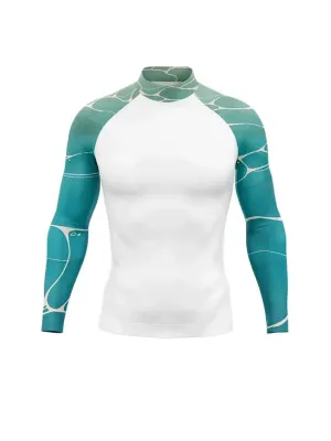 Áo Dài Tay Nam Phối Màu Chống Nắng Áo Bơi Chống Tia UV Đồ Bơi UPF Mùa Hè Chất Liệu Lycra Chống Nắng Đồ Đi Biển Nhanh Khô Chất Liệu Polyester