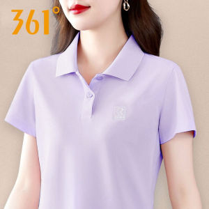 361 Degree Womens Sport Polo Shirt Casual Short Sleeve Breathable Fitness Wear Summer New Style Moisture Wicking Polyester Fiber