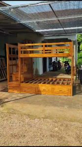Tempat tidur tingkat kayu jati 160x200