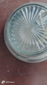 Đèn trần tròn thủy tinh bóng sợi đốt vỏ inox đường kính 12cm và 9.2cm