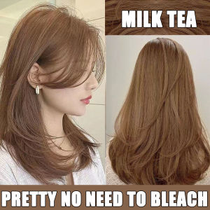 ❤Free gift peroxide milk❤KOREA Original Hair Dye 100ml*2 No need to bleach Plant essence does not stimulate the scalp(Natural Milk Teahair colorcolorhair shampoocolor shampooherbal shampooherbal dye)Milk tea color/Mint brown/Gray/Matcha color
