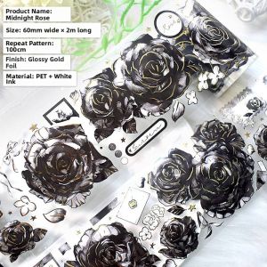 Retro Rose Lace Butterfly Silver Holographic Decorative Tape