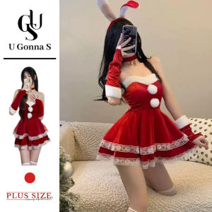 U Gonna S Đồ lót giáng sinh cho nữ đồ ngủ màu đỏ không tay Bodycon v-cổ hở lưng nâng ngực thời trang đàn hồi ngủ bên 2025 thiết kế mới quà tặng cho bạn gái