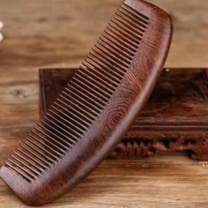 แปรงสีฟันไม้ธรรมชาติ Black Ebony Wood สำหรับใช้ในบ้าน แปรงฟันแบบมีขนยาวสำหรับผมตรงและคลุมศีรษะ แปรงสีฟันแบบนวดหนังศีรษะป้องกันไฟฟ้าสถิต