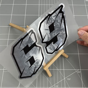 1PC Silver Carbon Number Motorcycle Stickers Waterproof DIY Motorbike Tank Scooter Windshield Helmet Box Universal Vinyl Decals