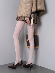 Weekend Picnic French Lazy Style Commute Star Retro Polka Dot Thin Micro Translucent Slimming Pantyhose Womens Leg Shaping Stockings