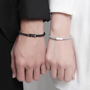 Prettyset คู่ไม้ไผ่สไตล์จีนสำหรับผู้หญิงกำไลข้อมืองานแฮนด์เมด แบบเรียบง่าย สำหรับคู่รักของกำไ