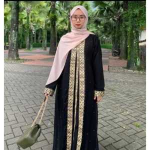 YM DeFashion Gamis ABAYA TURKEY Shaqila 096 bahan JETBLACK (1 dress tanpa Jilbab) / Pakaian Muslim ABAYA TURKEY / Dress Muslimah ABAYA TURKEY / Dress Maxi Emma ABAYA TURKEY / Gamis Modern ABAYA TURKEY / Gamis Syari