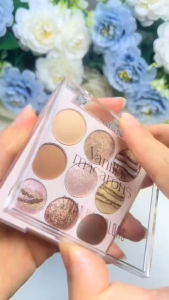 Bảng Phấn Mắt 9 ô Màu Lì và Nhũ Sivanna Colors Macarons Shadow Palette HF658