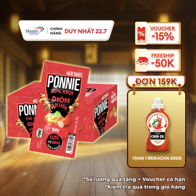 [22.7 Voucher 18% CHO ĐƠN TỪ 199k]Hộp Hotdog Ponnie Giòn Ăn Liền Sụn Vị Bbq Hộp X 20Gói X 20Gr