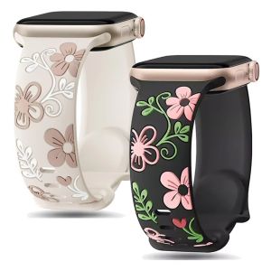 Silicone Engraved Strap for Apple Watch Ultra 3 2 1 Bands 49mm 40mm 44mm 46mm 42mm 38mm 45mm Women Soft Bracelet Smartwatch Band for IWatch Series 11 10 9 8 7 SE3 SE2 SE 6 5 4