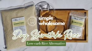 SIMPLE WHOLESOME Dry Dried Shirataki Konjac Miracle Rice - Keto Vegan Low-carb Low-calorie Healthy Diet Skinny Rice 100g