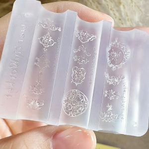 1Pcs Retro Baroque Border Nail Molds Flowered Window Frame Silicone Templates DIY European&American Luxury Nail Charms Stencils