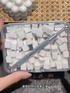 100pcs Spons Kuku Untuk Memnuat Nail Ombre Gradasi+Nail Art Sponge Clip Penjepit Sponge Kuku