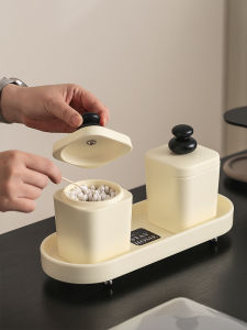 Elegant Wooden Toothpick Holder Creative Personalized Home Use Luxury Cotton Swab Tube Storage Box High Density Resin