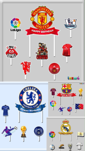 Topper cake manchester united MU sepak bola hiasan kue & buket