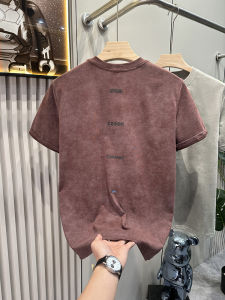 เสื้อยืดคอกลมแขนสั้นพิมพ์ลายฟองสีสันสดใสสำหรับผู้ชาย ทรงหลวม ระบายอากาศได้ดี ใส่สบาย สำหรับฤดูร้อน แฟชั่นเสื้อผ้าผู้ชาย