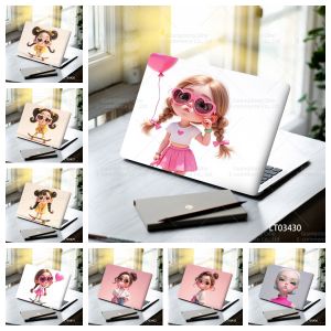 2 Pieces/pack Aesthetic Pink Cartoon Character Laptop Wrap Removable Laptops Keyboard Skin Sticker Notebook Art Mural Decals
