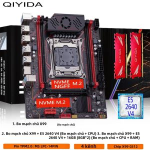 Bộ Kit Mainboard Gaming X99 Với CPU Xeon E5 2640 V4 LGA2011-3 RAM 16GB DDR4 4 Kênh PCI 16x NVME M.2 Dành Cho Máy Tính Để Bàn Chơi Game & Ép Xung