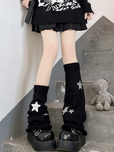 Y2k Subculture Jk ถุงเท้ายาวสําหรับผู้หญิงถักพิมพ์ดาว อินเทรนด์ Hot เด็กผู้หญิง Cummerbund เลกกิ้ง Stocking Covers