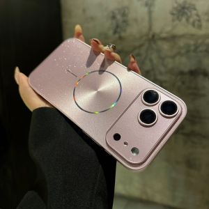 Magnetic Glitter Aurora Glossy Phone Case For Magsafe iPhone 17 Air 16 15 PM 14 13 12 11 Pro Max Full Lens Protection Back Cover