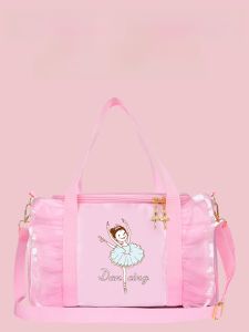 กระเป๋าเดินทางแบบสะพายไหล่เดียวสำหรับเด็ก กระเป๋าเต้นบัลเลต์ กระเป๋าถือผ้าลูกไม้ กระเป๋าเต้นบัลเลต์สำหรับเด็ก กระเป๋าเจ้าหญิง