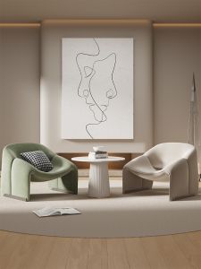 YIZUO | Nordic Cream Single Sofa Reception and Rest