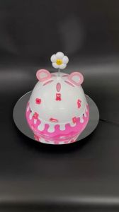 Nón bảo hiểm vành tròn loang màu TẶNG CHARM kèm phụ kiện tai mèo dễ thương