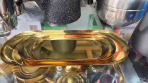 Dĩa  HQ Mạ Vàng - Hình Ovanl [Rẻ vô địch] [Ảnh thật] [Có sẵn]