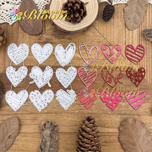 Original Lovely Valentines Day Lines Dots Loves Metal Cutting Dies Scrapbooking Decorative Embossing