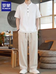 ROMON | Summer Lightweight Retro Style Mens Leisure Set