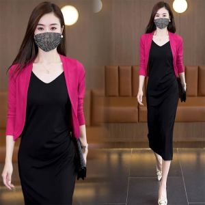 Fall Outer Wear Cardigan Fancy Knitting Outwear Womens Shawl Suspender Skirt Tops Long Sleeve Sun-Protection Overshirt Waistcoat