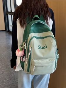 Beg galas Beg galas berkualiti tinggi Beg galas cantik Kapasiti besar Sesuai untuk Pelajar Sekolah Menengah Rendah dengan Rekaan Huruf Gaya Ins Backpack