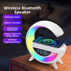 Atmospheric Lamp Wireless Charging Bluetooth Speaker with Clock