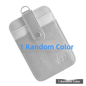 Genuine Cowhide Leather Card Holder Womens Campus ID Badge Keychain Lanyard Wallet Top Layer Cowhide Youth Fashion Accessory
