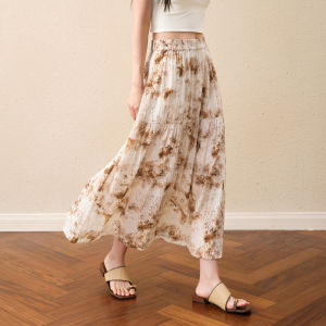 SEIFINI | Ink Paint Print Lightweight Slim Fit A-Line Skirt