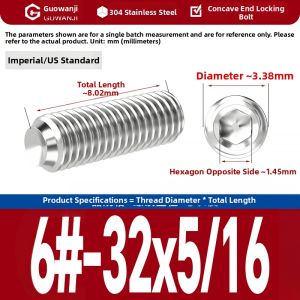 GUWANJI | Stainless Steel Internal Hexagon Recessed Set Screw