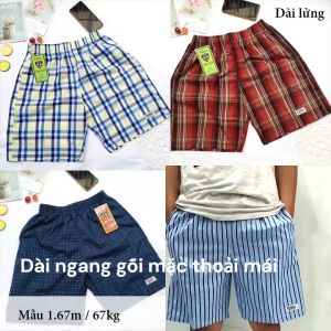 Quần đùi nam từ 75kg 80kg lửng nam vải kate caro - QDN25