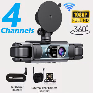 4 CH Dash Cam Car DVR WiFi HD 1080P Video Recorder 3/4 Channel Front Rear View cam Night Vision Black Box For Vehicle Safty