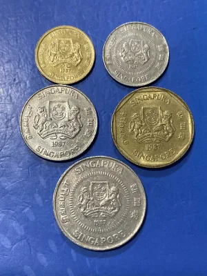 1987 Year of Rabbit Singapore 5c to $1 coins