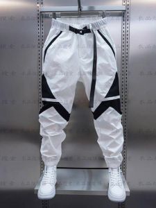 Mens Summer Thin Casual Pants Color Block Slim Fit Sports Loose Elastic Waist Long Trousers Youth Fashion Active Style